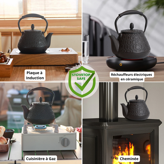 Théière Japonaise en fonte 1L - Fuyu no Yuki (冬の雪)