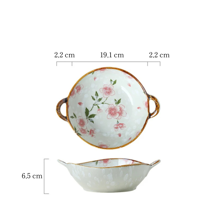Bol à Ramen en porcelaine motif floral - Hana (花)