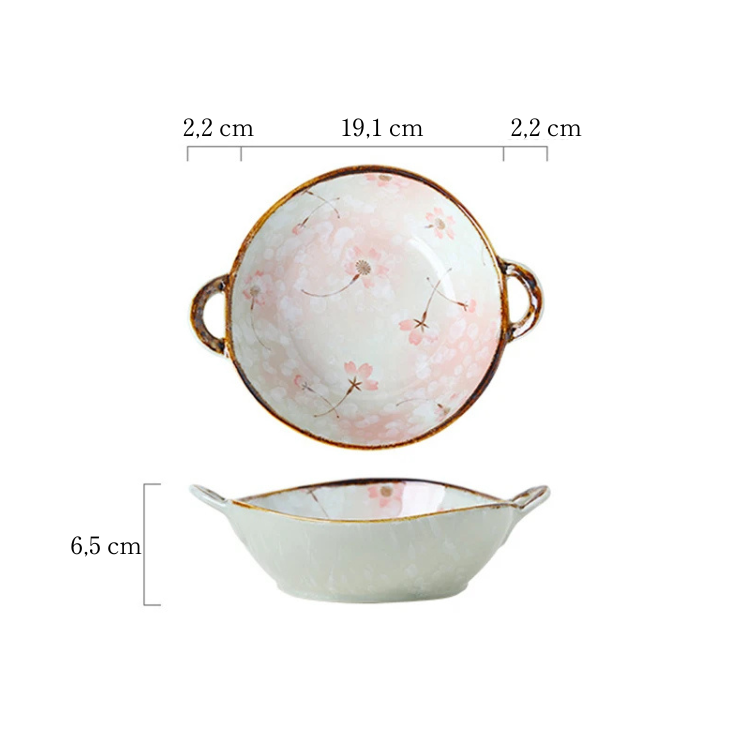 Bol à Ramen en porcelaine motif floral - Hana (花)