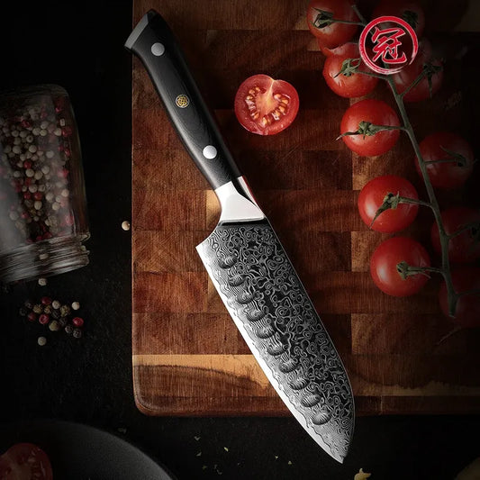 Couteau Santoku en Acier Damassé 12,6 cm - Katana (刀)