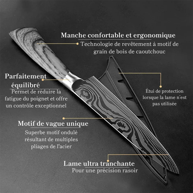 Couteau Santoku en Acier - Kaminari (雷)