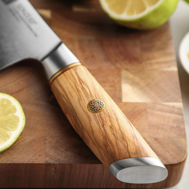 Couteau Santoku en Acier Damassé 18 cm - Gekido (激怒)