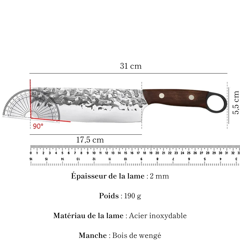 Couteau Nakiri en acier inoxydable 17 cm - Aokaze (青風)