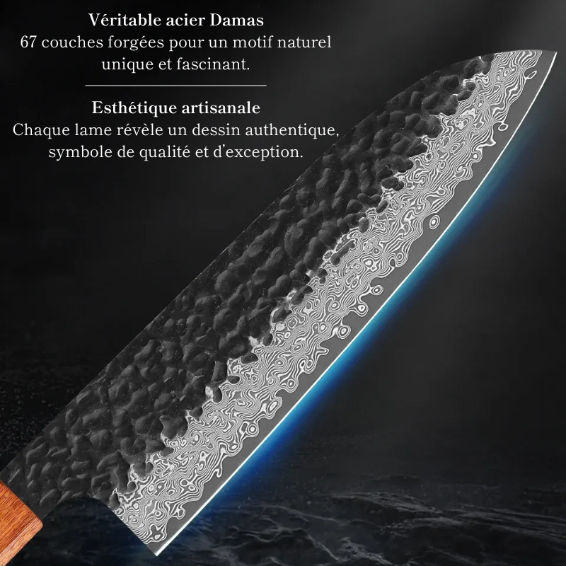 Couteau Santoku en Acier Damassé 18 cm - Sora (空)