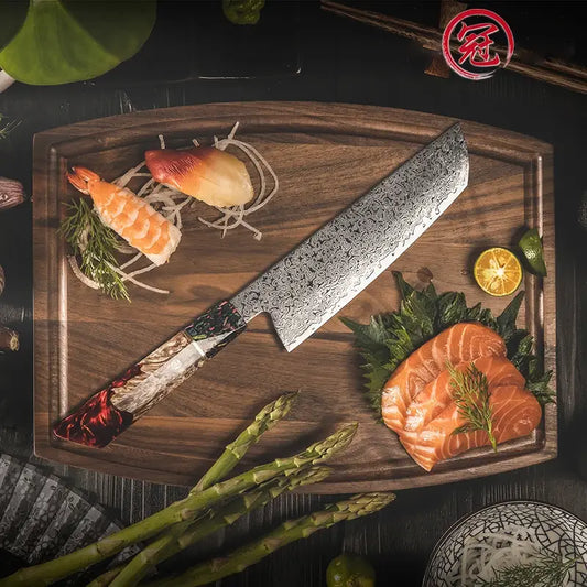 Couteau Nakiri en acier Damassé 18 cm - Kuroki (黒木)