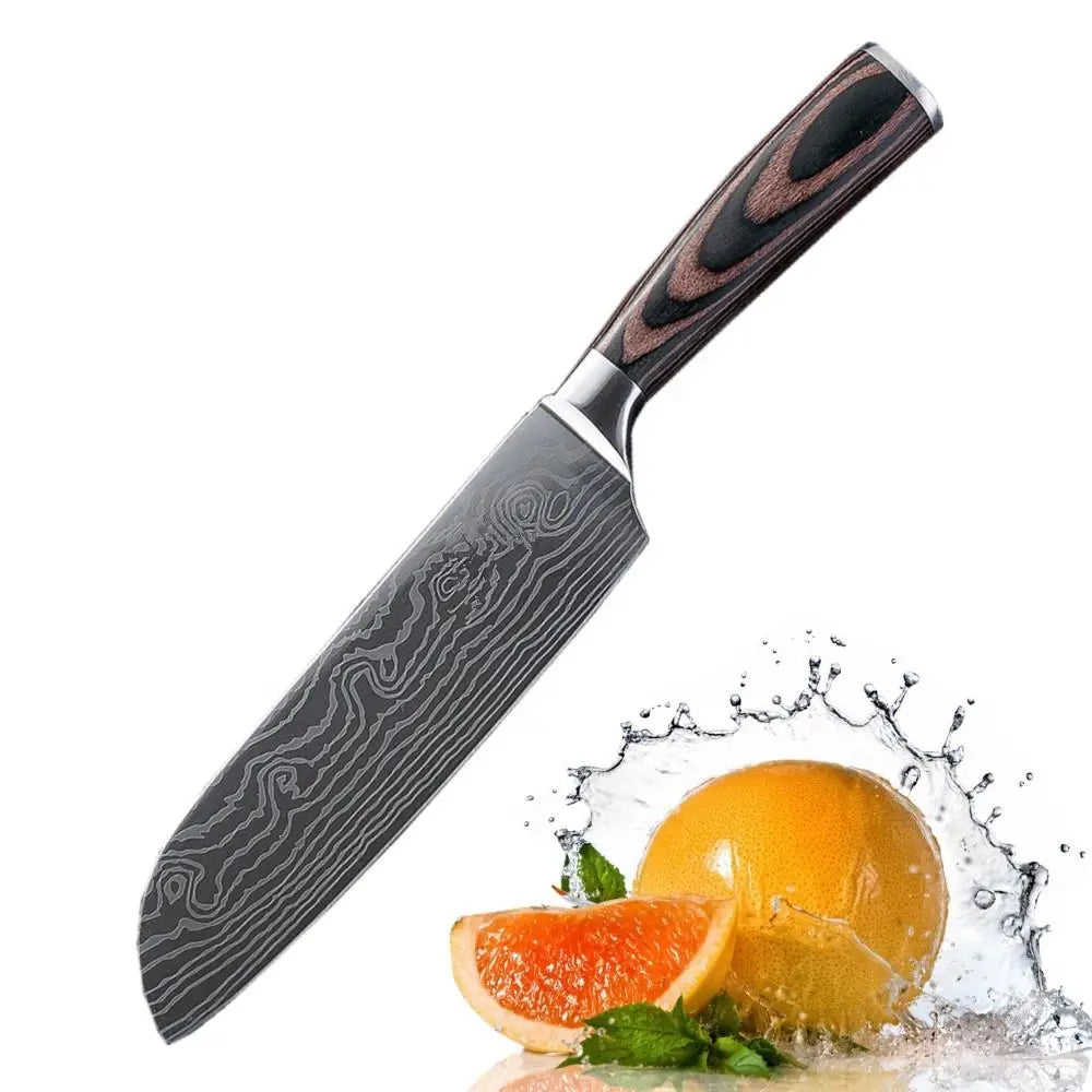 Couteau Santoku en Acier Carbone - Seika (成果)