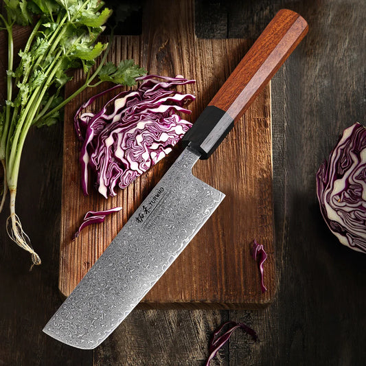 Couteau Nakiri en acier Damassé 16 cm - Tsuru (鶴)