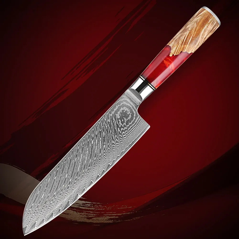 Couteau Santoku en Acier Damassé 17 cm - Kumo (雲)