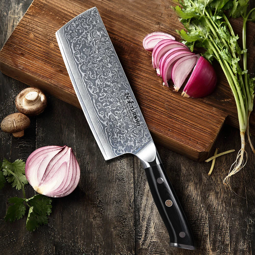 Couteau Nakiri en acier Damassé 18 cm - Raijin (雷神)