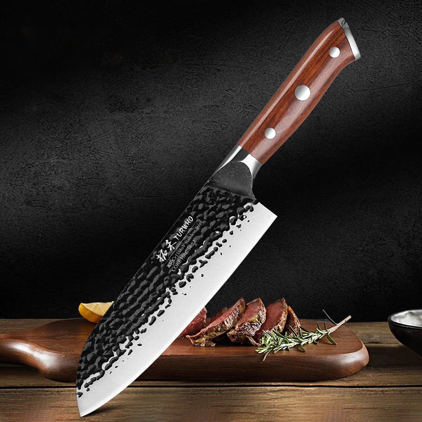 Couteau Santoku en Acier Inoxydable 18 cm - Hikari (光)