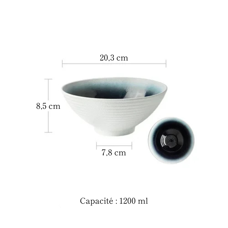Bol à Ramen en porcelaine style rétro - Sabi (錆)