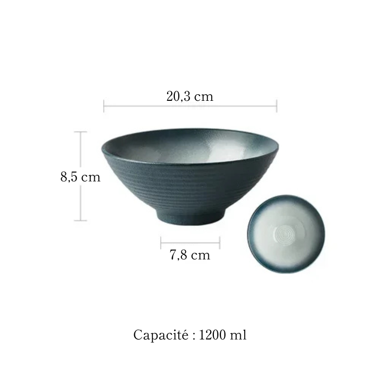 Bol à Ramen en porcelaine style rétro - Sabi (錆)