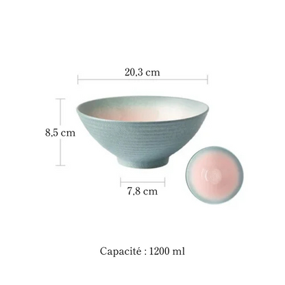Bol à Ramen en porcelaine style rétro - Sabi (錆)