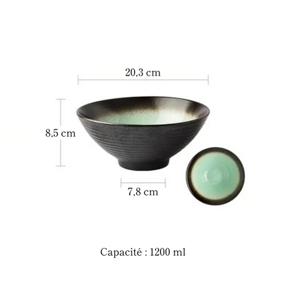 Bol à Ramen en porcelaine style rétro - Sabi (錆)