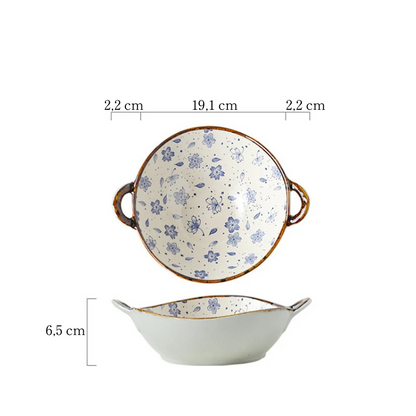 Bol à Ramen en porcelaine motif floral - Hana (花)