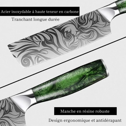 Couteau Nakiri en acier inoxydable 17 cm - Kaito (海斗)