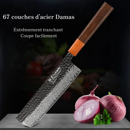 Couteau Nakiri en acier Damassé 18 cm - Shinrin (森林)