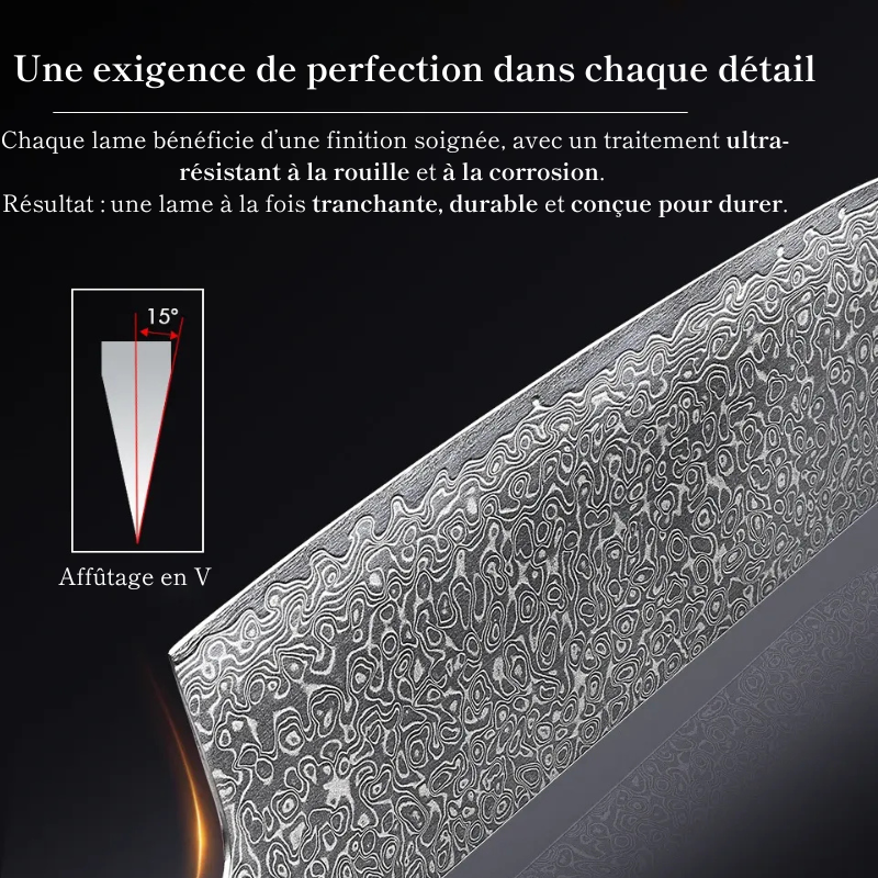 Couteau Nakiri en acier Damassé 16 cm - Ryu (龍)