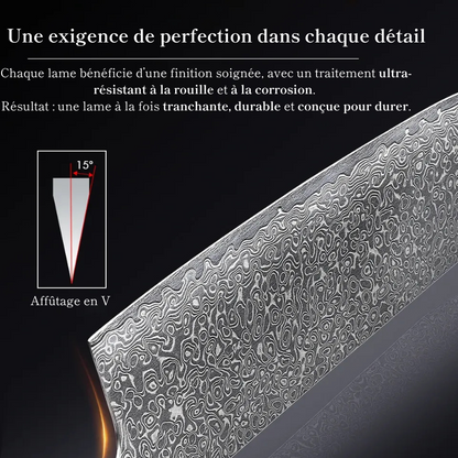 Couteau Nakiri en acier Damassé 16 cm - Ryu (龍)