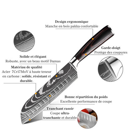 Couteau Santoku en Acier 17 cm - Shoku (食)