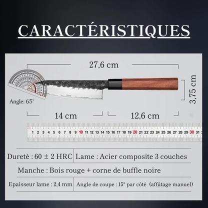 Couteau Santoku en Acier Composite 14 cm - Kensei (剣聖)