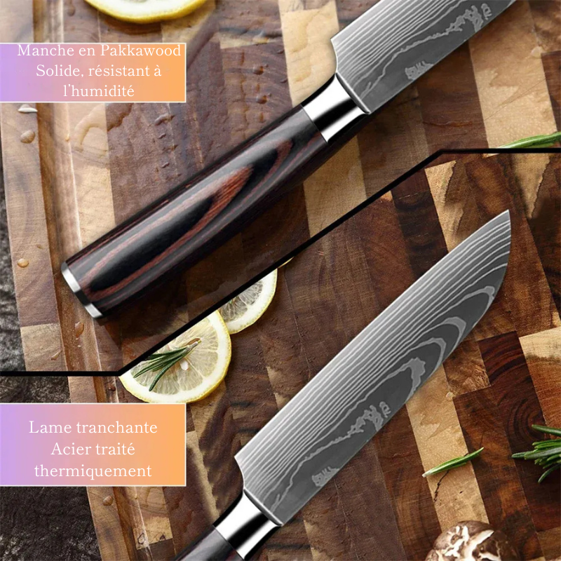 Couteau Santoku en Acier Carbone - Seika (成果)
