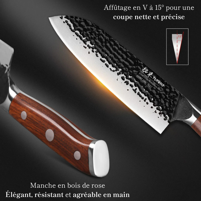 Couteau Santoku en Acier Inoxydable 18 cm - Hikari (光)