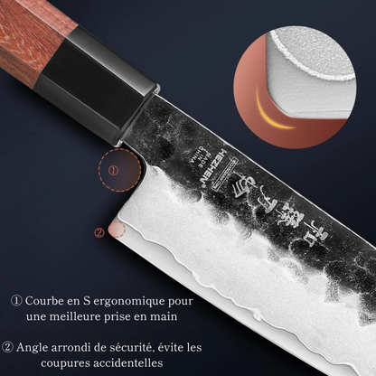Couteau Santoku en Acier Composite 14 cm - Kensei (剣聖)