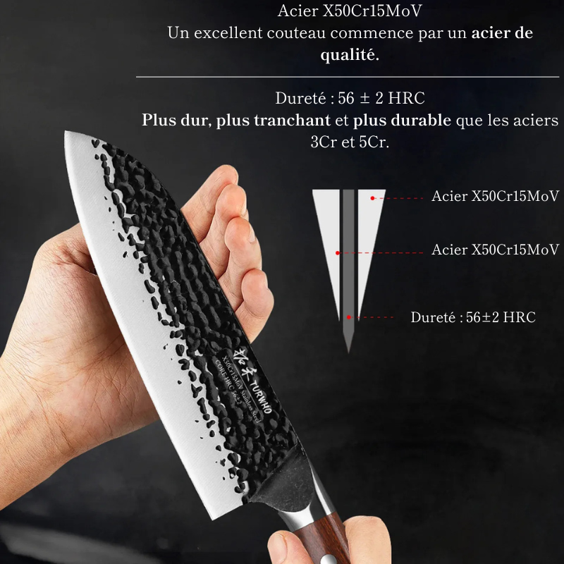 Couteau Santoku en Acier Inoxydable 18 cm - Hikari (光)