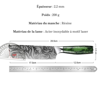 Couteau Nakiri en acier inoxydable 17 cm - Kaito (海斗)