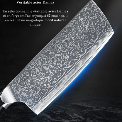 Couteau Nakiri en acier Damassé 18 cm - Raijin (雷神)
