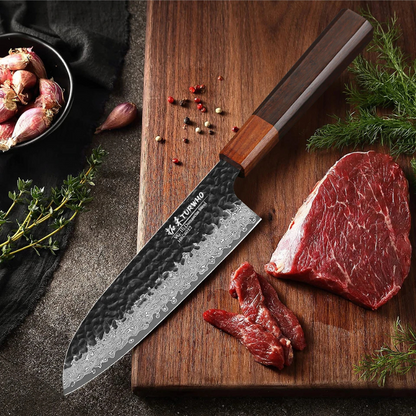 Couteau Santoku en Acier Damassé 18 cm - Sora (空)