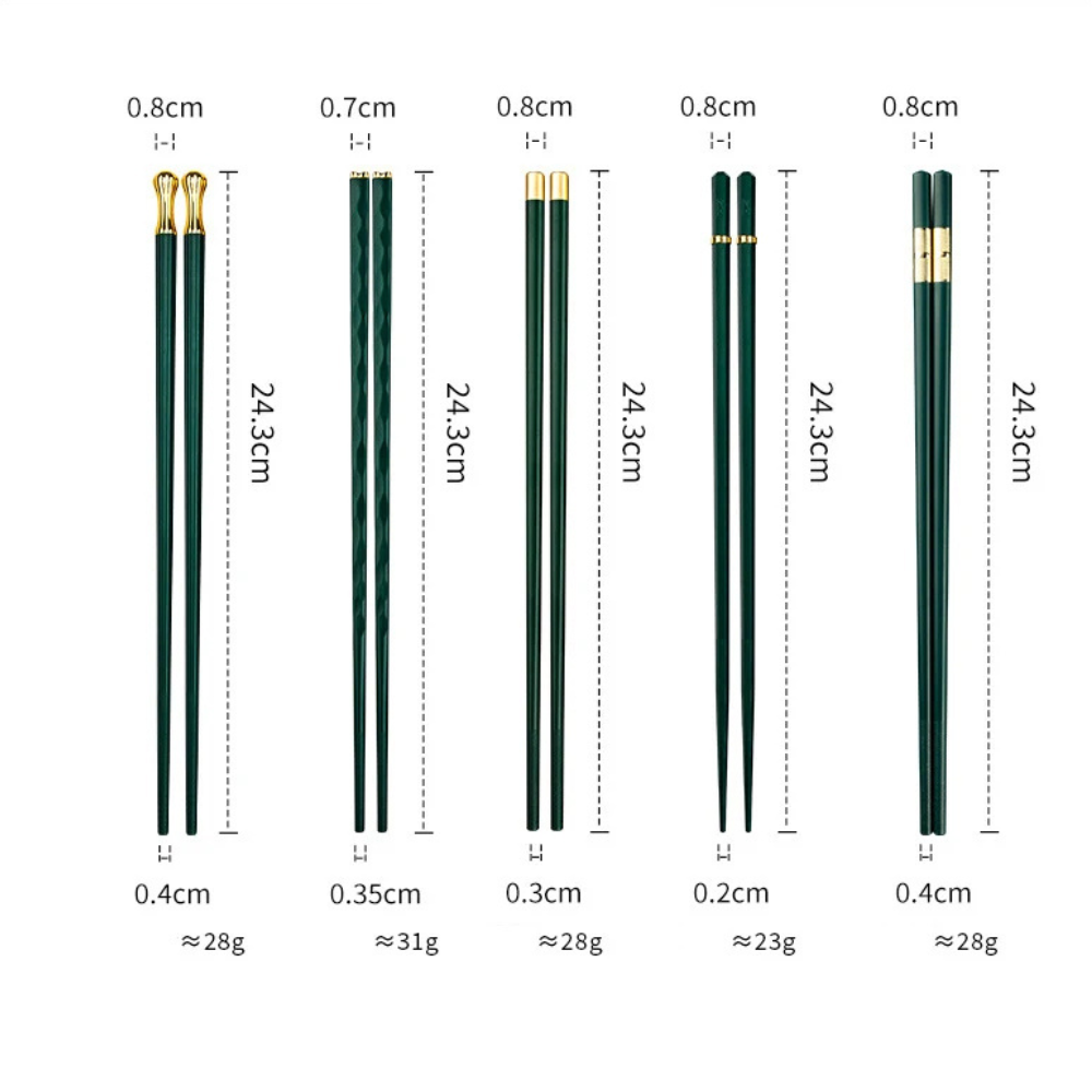 Baguettes Japonaises en inox 5 paires - Shinsei (新生)