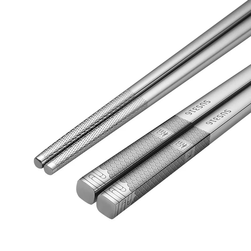 Baguettes Japonaises en acier inoxydable - Kairo (魁龍)