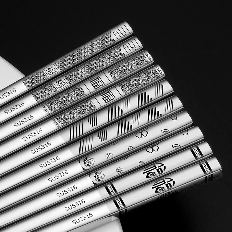 Baguettes Japonaises en acier inoxydable - Kairo (魁龍)