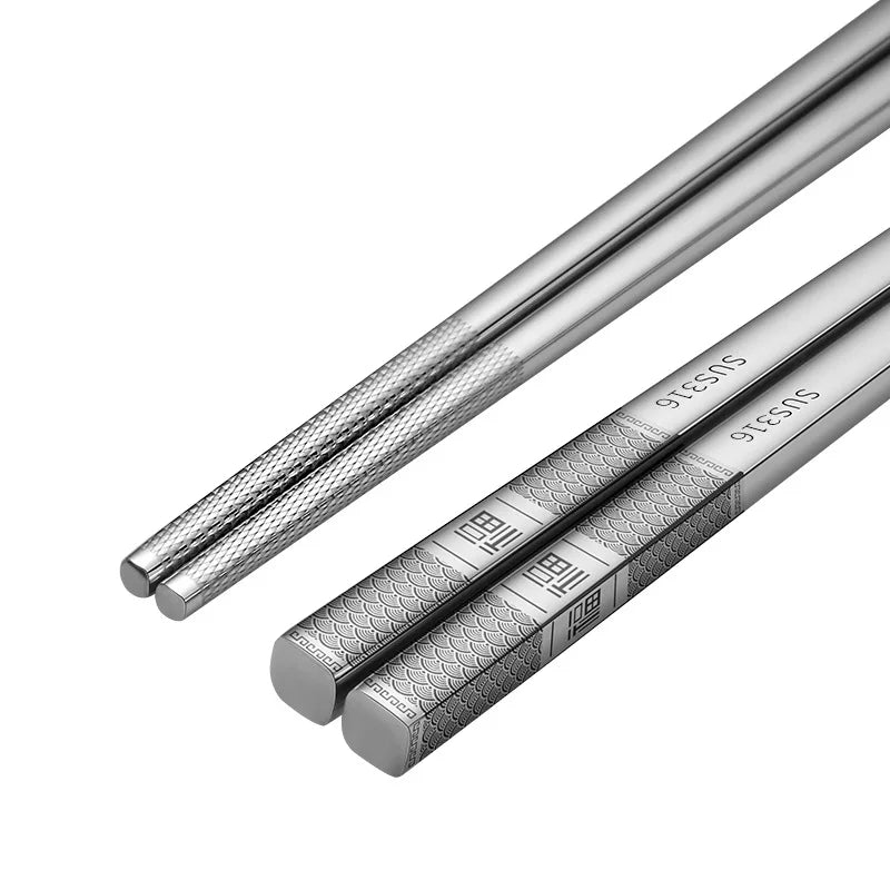 Baguettes Japonaises en acier inoxydable - Kairo (魁龍)