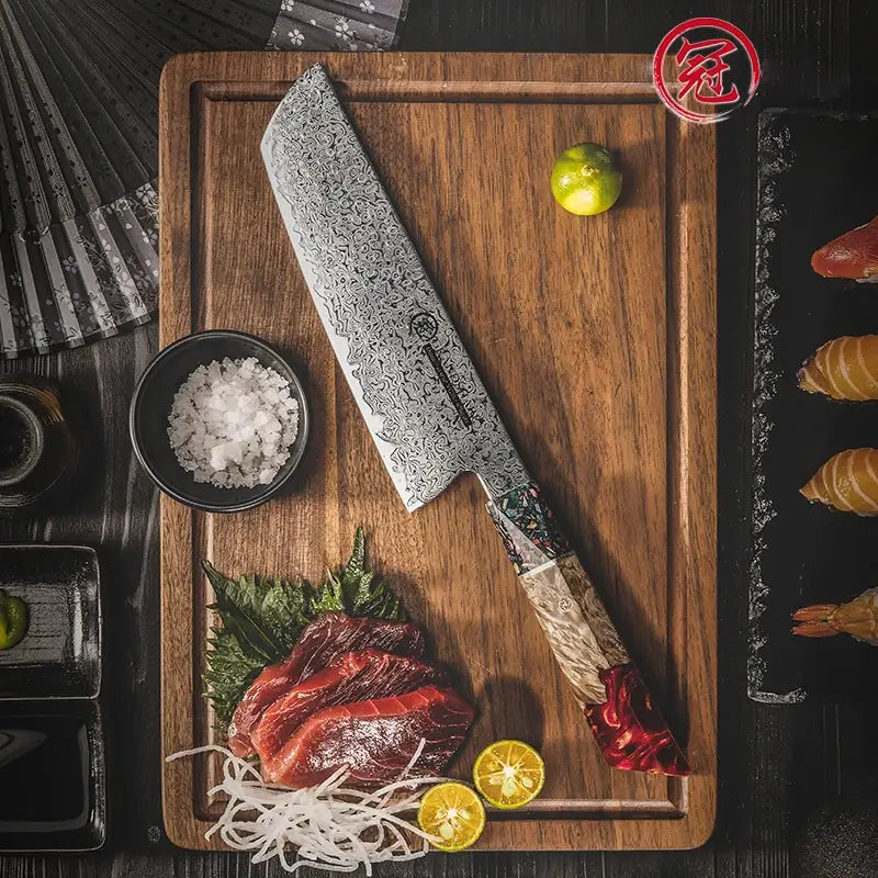 Couteau Nakiri en acier Damassé 18 cm - Kuroki (黒木)
