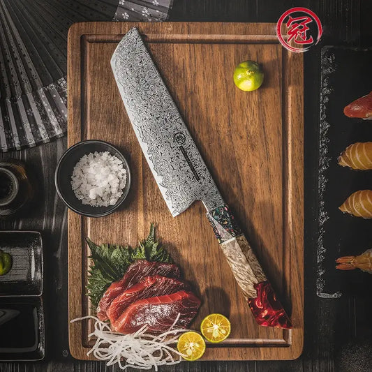 Couteau Nakiri en acier Damassé 18 cm - Kuroki (黒木)
