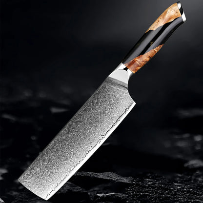 Couteau Nakiri en acier Damassé 16 cm - Raiden (雷電)