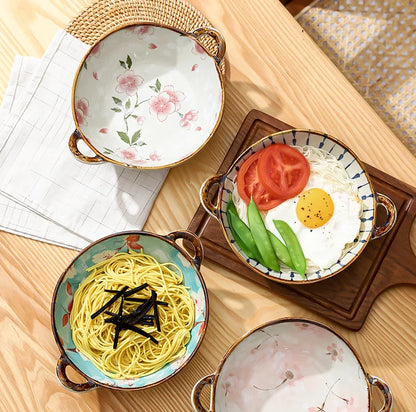 Bol à Ramen en porcelaine motif floral - Hana (花)