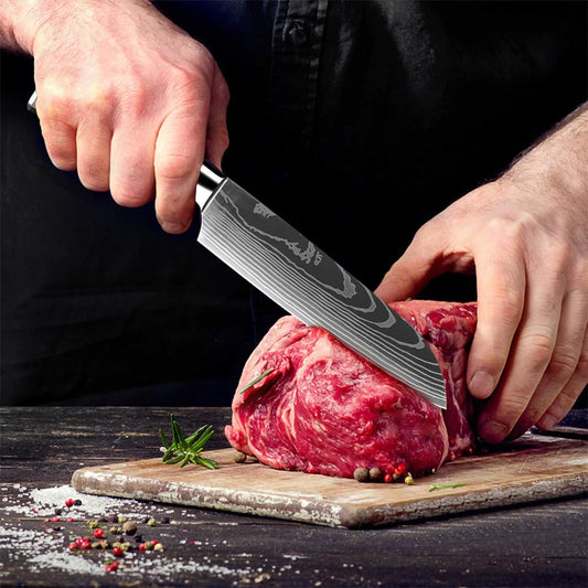 Couteau Santoku en Acier Carbone - Seika (成果)