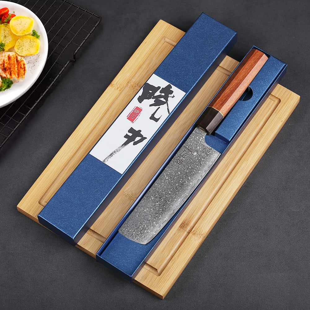 Couteau Nakiri en acier Damassé 16 cm - Ryu (龍)