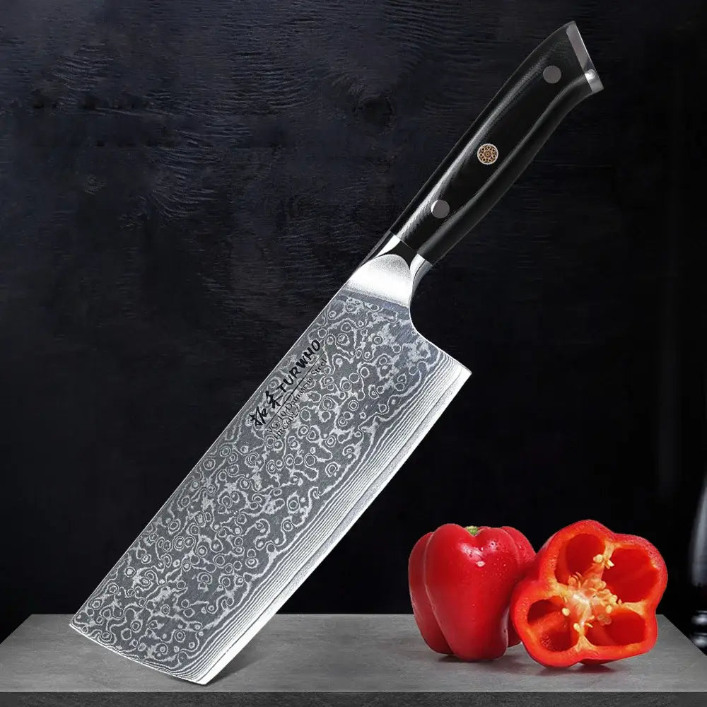Couteau Nakiri en acier Damassé 18 cm - Raijin (雷神)
