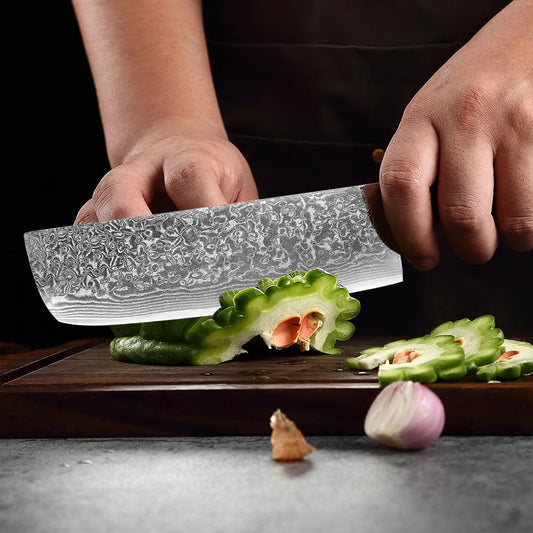 Couteau Nakiri en acier Damassé 17 cm - Tsubaki (椿)