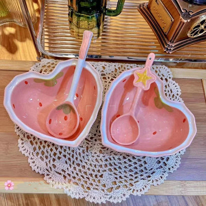 Bol à Ramen en Céramique motif Fraise - Ichigo (苺)