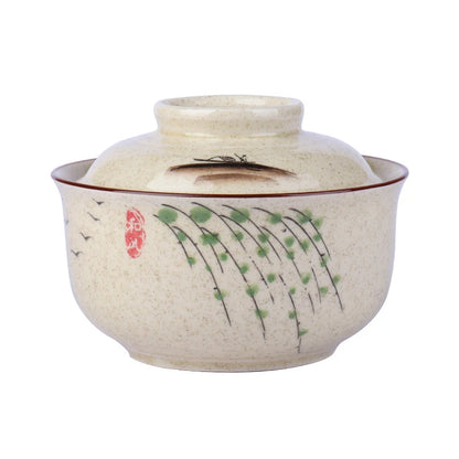 Bol à Ramen floral en porcelaine avec couvercle - Suki (好き)