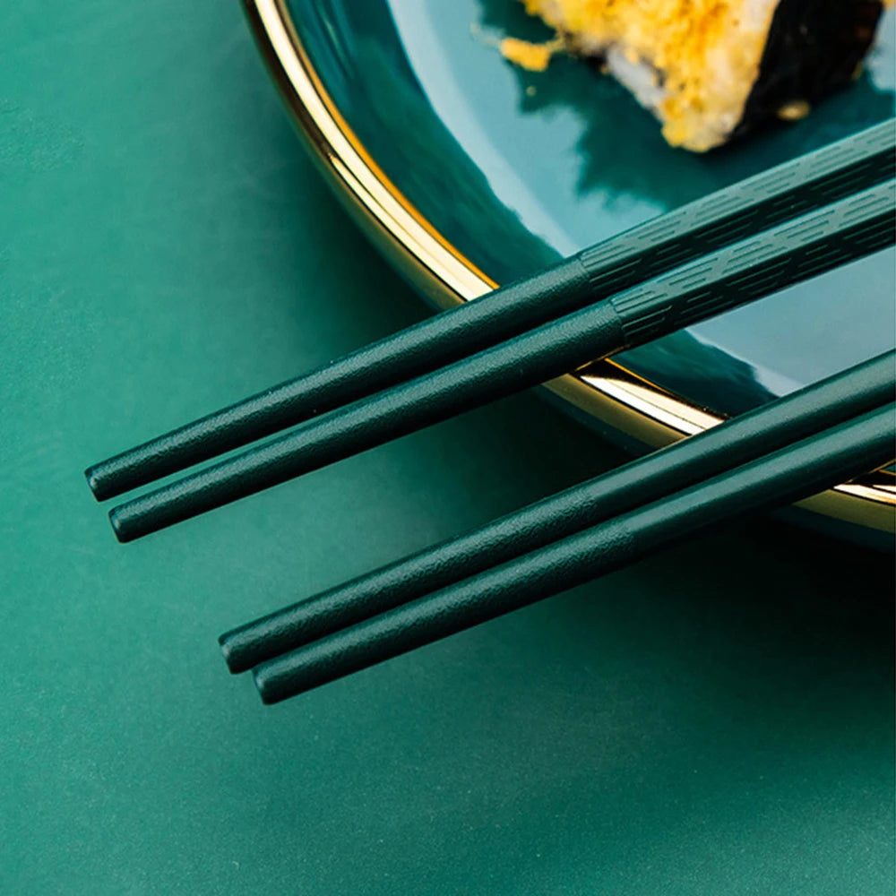 Baguettes Japonaises en inox 5 paires - Shinsei (新生)