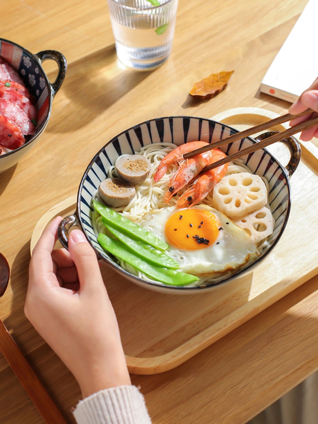 Bol à Ramen en porcelaine motif floral - Hana (花)