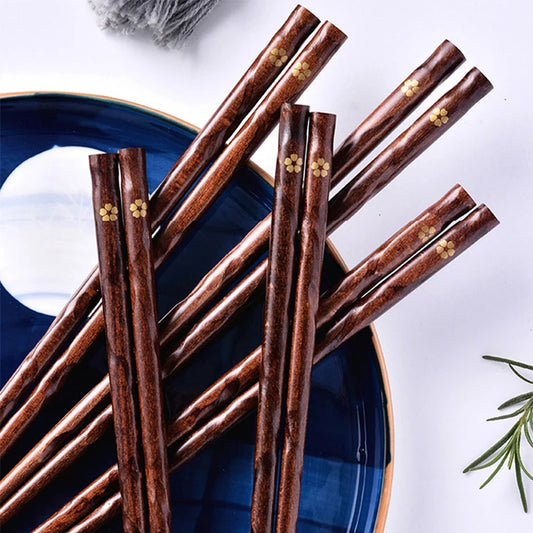 Baguettes Japonaises en bois 5 paires - Kiyomi (清美)