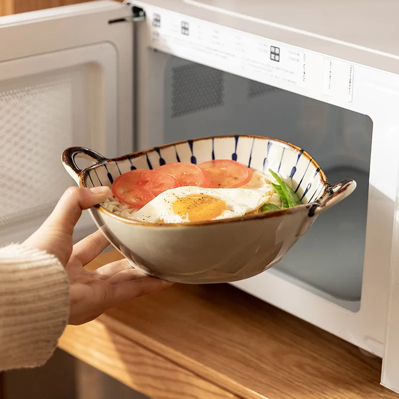 Bol à Ramen en porcelaine motif floral - Hana (花)